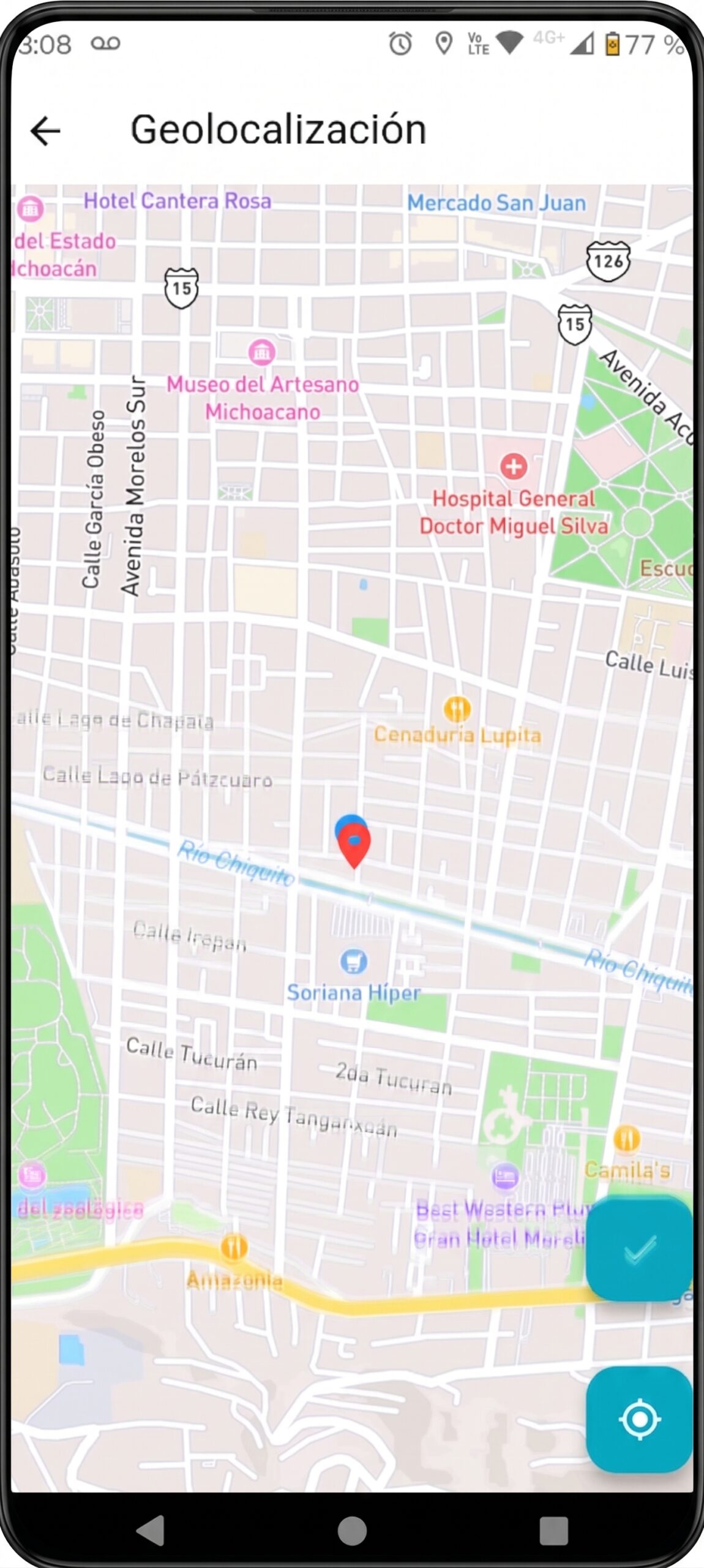 Check-in con GPS desde el celular
