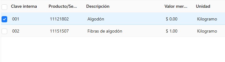 Catálogo de mercancías